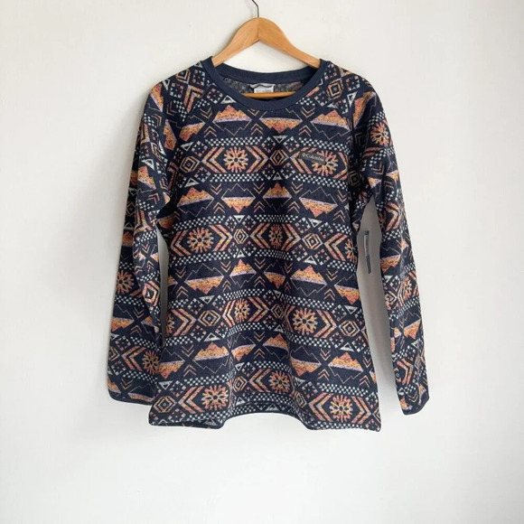 Columbia Sweater Weathe Fleece Crew  Shirt Pullover Nocturnal Pinecones XL - Picture 5 of 13